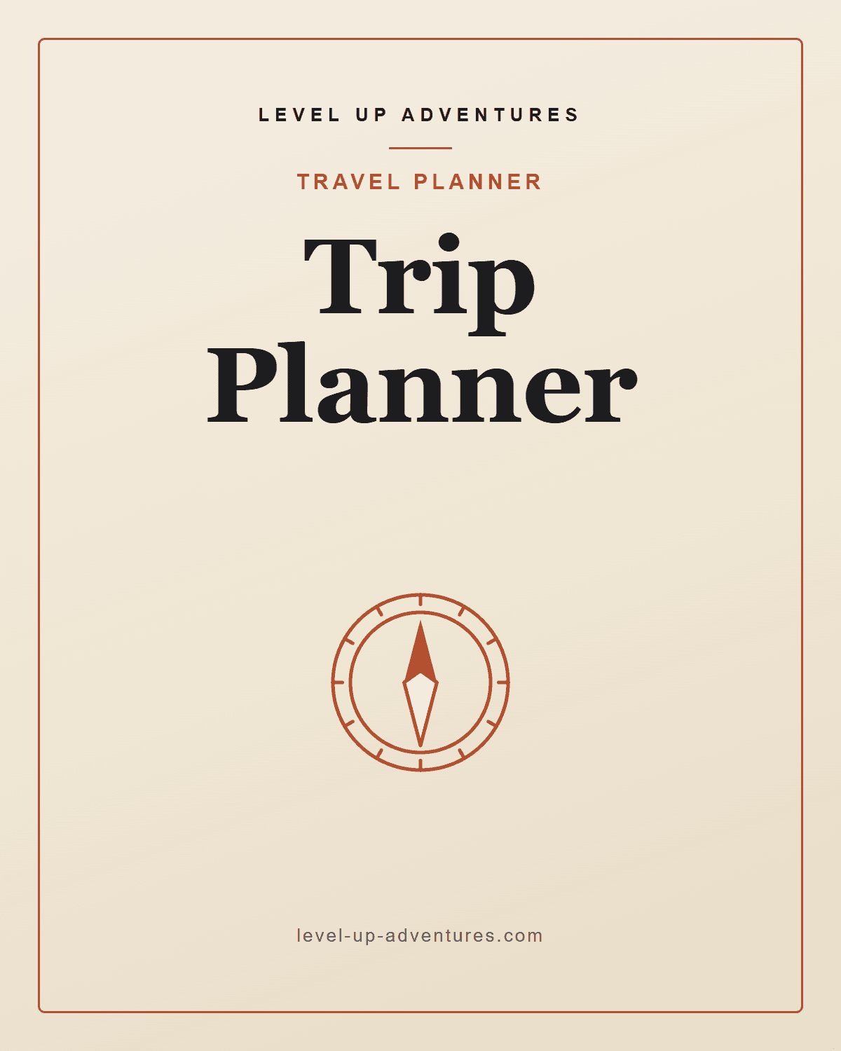 Trip Planner: Fillable Spreadsheet + PDF